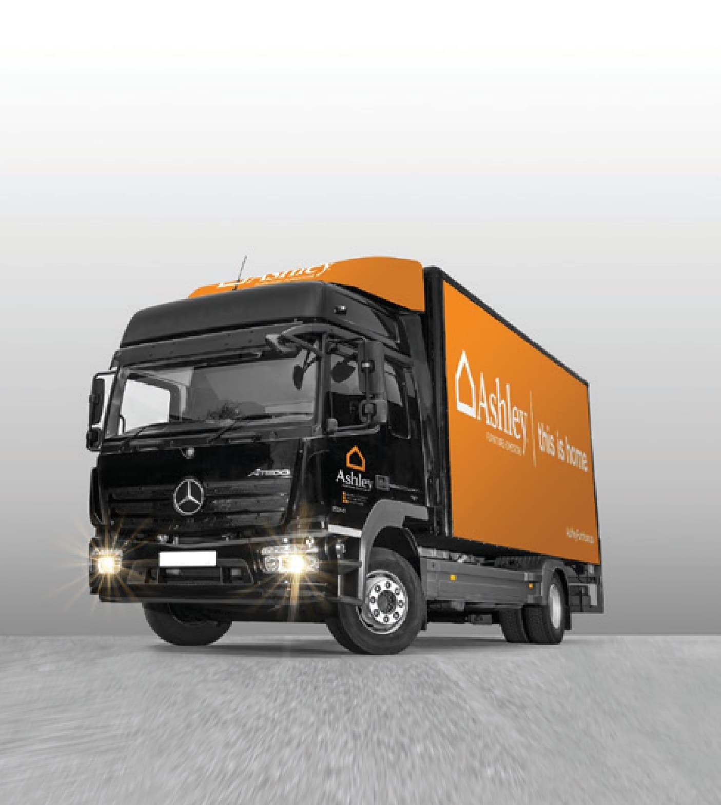 Ashley Furniture branded delivery truck