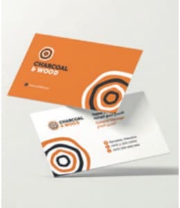 Charcoal & Wood business card detail