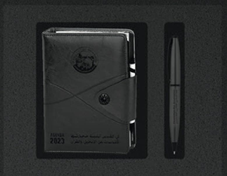 Black notebook and pen set