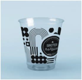 SIROTER clear cold-drink cup with geometric print
